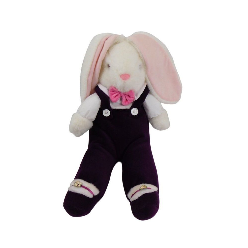 International Silver Co. Bunny Rabbit 18" Plush White/Purple/Pink Stuffed Animal